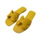 NEUF CHAUSSURES SANDALES HERMES ORAN JAUNE EN VEAU EPSOM H202272Z 35 MULES 610€