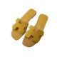 NEUF CHAUSSURES SANDALES HERMES ORAN JAUNE CHEVRE VELOURS H221208Z 36 MULES 610€