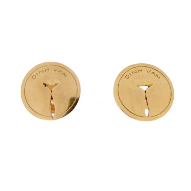 BOUCLES D'OREILLES DINH VAN PUCES PUNAISES EN OR JAUNE 18K 3.8GR GOLD EARRINGS