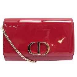 NEUF SAC A MAIN CHRISTIAN DIOR MONTAIGNE 30 CUIR ROUGE BANDOULIERE WOC BAG 2000€