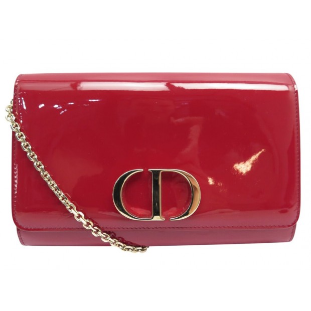NEUF SAC A MAIN CHRISTIAN DIOR MONTAIGNE 30 CUIR ROUGE BANDOULIERE WOC BAG 2000€