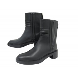 CHAUSSURES HERMES BOTTINES HARPER H232030Z 37.5 EN CUIR NOIR ANKLE BOOTS 1350€