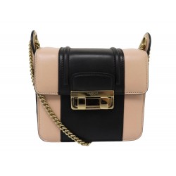 SAC A MAIN LANVIN JIJI MINI CUIR BICOLORE ROSE & NOIR BANDOULIERE HAND BAG 1350€
