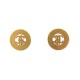 VINTAGE BOUCLES D'OREILLES CHANEL LOGO CC 1994 METAL DORE EARRINGS GOLDEN STEEL