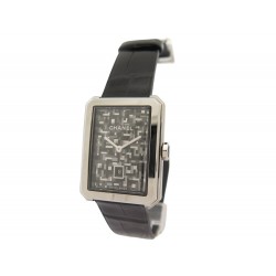 NEUF MONTRE CHANEL BOYFRIEND H6128 COLLECTOR QUARTZ ACIER ALLIGATOR WATCH 4200€