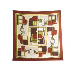 VINTAGE FOULARD HERMES LES COUPES 1ERE EDITION 1970 CARRE 90 EN SOIE SCARF 530€