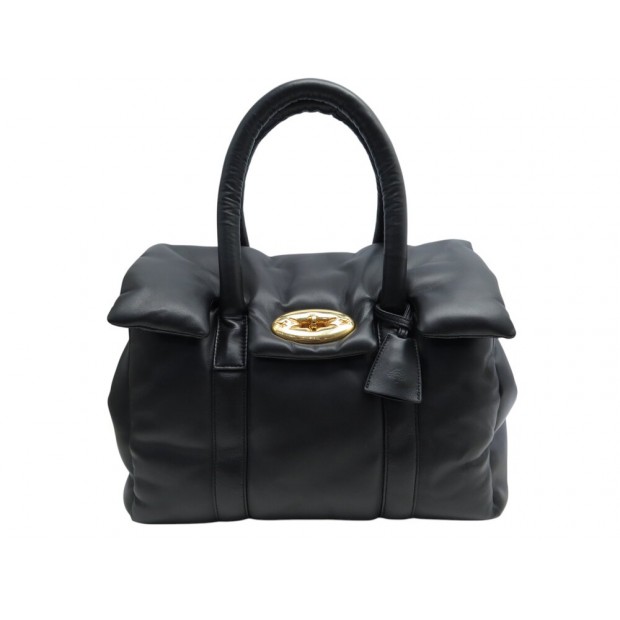 NEUF SAC A MAIN MULBERRY BAYSWATER BUBBLE BLACK PILLOW NAPPA CUIR NOIR BAG 1600€