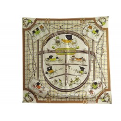 FOULARD CARRE HERMES LES VOITURES NOUVELLES 1ERE EDITION 1961 + BOITE SCARF 530€