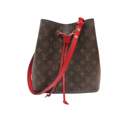 NEUF SAC A MAIN LOUIS VUITTON NEONOE M44021 MM TOILE MONOGRAM & CUIR ROUGE 2000€