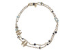 collier sautoir chanel perles bleues logo cc