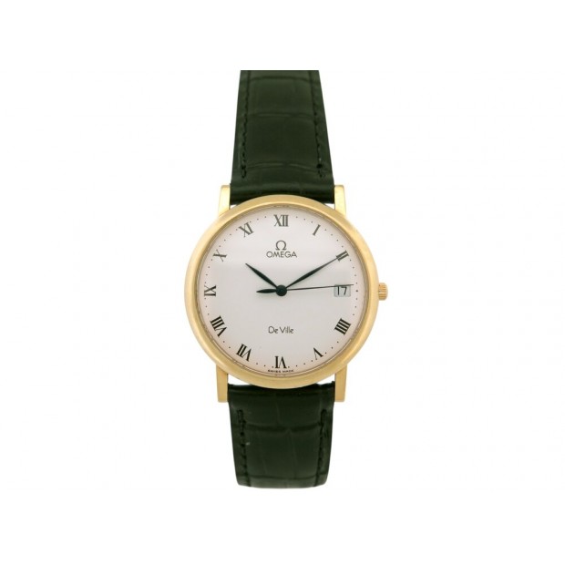 VINTAGE MONTRE OMEGA DE VILLE 32 MM OR JAUNE 18K QUARTZ YELLOW GOLD LADY WATCH