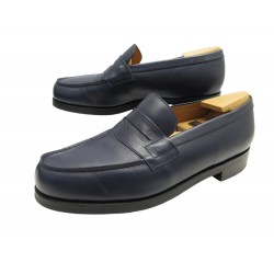 CHAUSSURES JM WESTON MOCASSINS 180 GOMME CUIR BLEU 7D 41 EMBAUCHOIRS SHOES 630€