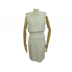NEUF ROBE PULL CHANEL BOUTONS LOGO CC P53382V31839 M 40 VISCOSE SOIE DRESS 5500€