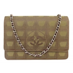 SAC A MAIN CHANEL WALLET ON CHAIN EN TOILE TRAVEL LINE KAKI WOC HAND BAG 3200€