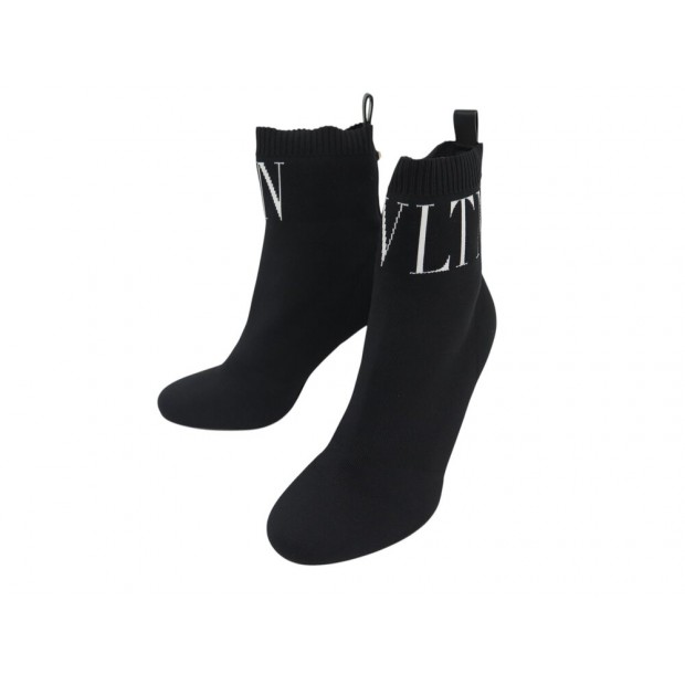 NEUF CHAUSSURES VALENTINO SOCK QW0S0G96 38.5 NOIR + BOITE BLACK ANKLE BOOTS 780€