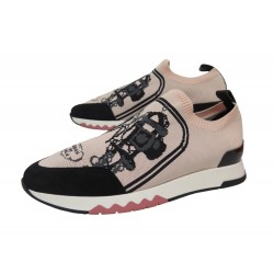 NEUF CHAUSSURES HERMES BOW MAILLE BRIDES DE GALA H202160Z 37 SNEAKERS SHOES 655€