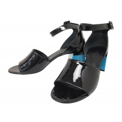 CHAUSSURES HERMES SANDALES ANNE H201032Z 38 EN CUIR VERNI SANDALS SHOES 750€