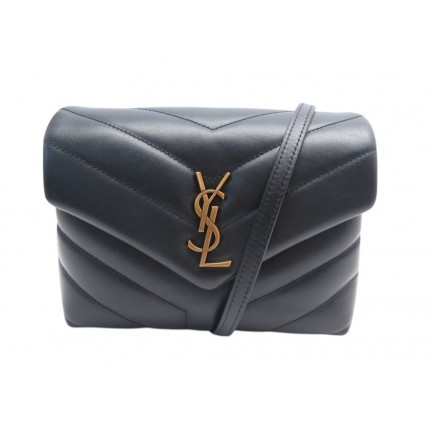 NEUF SAC A MAIN SAINT LAURENT LOULOU TOY 678401 BANDOULIERE CUIR NOIR BAG 1490€