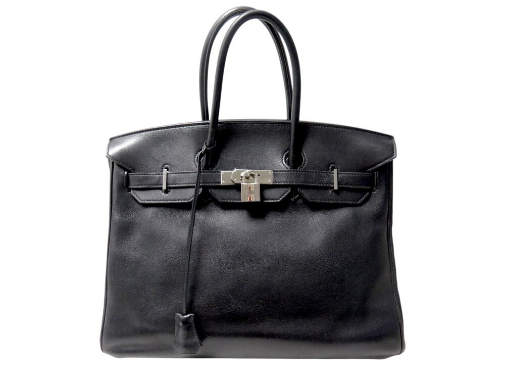 sac a main hermes birkin 35 2010 en cuir swift acier