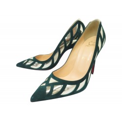 NEUF CHAUSSURES CHRISTIAN LOUBOUTIN MIRADOR 100 DAIM VERT 38.5 PUMP SHOES 780€