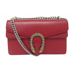 NEUF SAC A MAIN GUCCI DIONYSUS 400249 PM CUIR GRAINE ROUGE BANDOULIERE BAG 3400€
