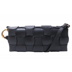 NEUF SAC A MAIN POCHETTE POLENE NEITI CUIR NOIR EDITION DUO PORTE EPAULE 260€