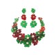 NEUF PARURE COLLIER BOUCLES D'OREILLE AUGUSTINE PARIS GRIPOIX CAMELIA PATE VERRE