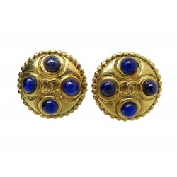 VINTAGE BOUCLES D'OREILLES CHANEL LOGO CC GRIPOIX 1984 DE CASTELLANE EARRINGS