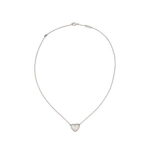 NEUF COLLIER VAN CLEEF & ARPELS LUCKY ALHAMBRA COEUR NACRE OR 18K NECKLACE 3750€