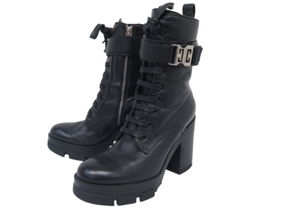 chaussures givenchy bottines cuir terra noir