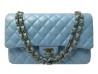 sac a main chanel timeless medium a01112 cuir bleu