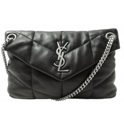 NEUF SAC A MAIN SAINT LAURENT LOULOU PUFFER CUIR 577476 BANDOULIERE BAG 2600€
