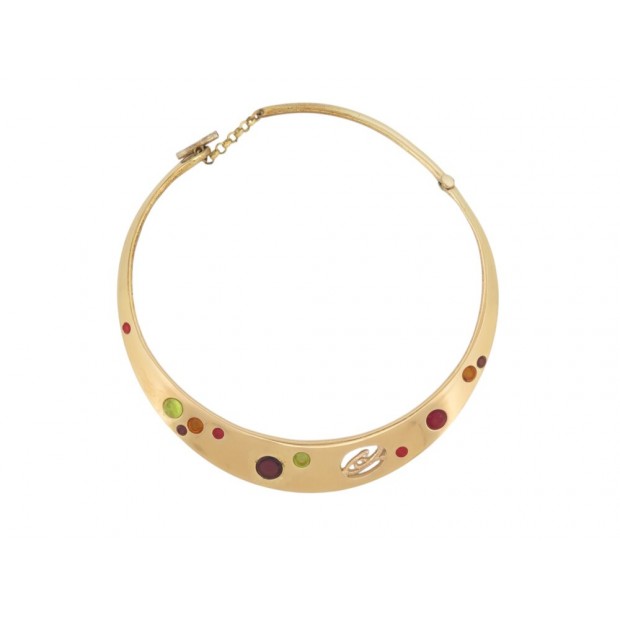 VINTAGE COLLIER CHRISTIAN LACROIX RAS DE COU PIERRES PERLES DE VERRE NECKLACE