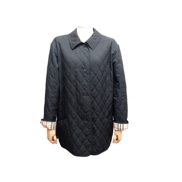 MANTEAU BURBERRY L 44 FEMME VESTE MATELASSEE NOIR & TARTAN BLACK JACKET 595€