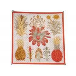 NEUF FOULARD HERMES INDEX BROMELIACEAE K SCOTT H003801S CARRE 90 SOIE SCARF 530€