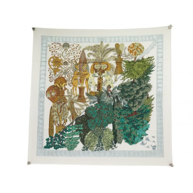 FOULARD HERMES LES LEGENDES DE L ARBRE ANNIE FAIVRE CARRE 90 EN SOIE SCARF 530€