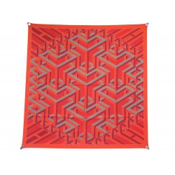 NEUF FOULARD HERMES CARRE CUBE PAR HENRI D'ORIGNY 90CM EN SOIE ORANGE SCARF 530€