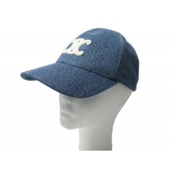 NEUF CASQUETTE CELINE BASEBALL TRIOMPHE 2AUT6930F M DENIM BLEU BLUE CAP 540€