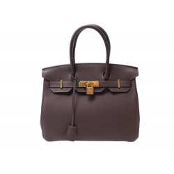 NEUF SAC A MAIN HERMES BIRKIN 30 H027633CC 2019 EN CUIR VEAU TOGO CHOCOLAT BAG