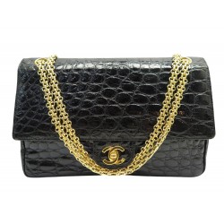 VINTAGE SAC A MAIN CHANEL TIMELESS GRAND CLASSIQUE CUIR DE CROCODILE HAND BAG