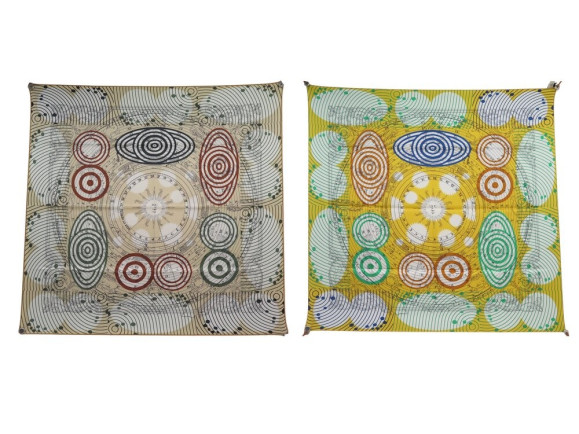 foulard hermes astronomie astrologie double face