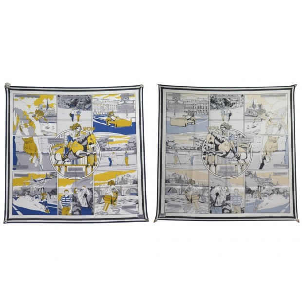 NEUF FOULARD HERMES WOW DOUBLE FACE UGO BIENVENU 2020 SOIE CARRE 90 SCARF 660€