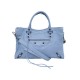 NEUF SAC A MAIN BALENCIAGA LE CITY 823058 CUIR BLEU BANDOULIERE HAND BAG 2390€