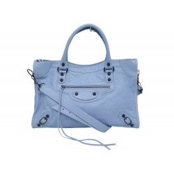 NEUF SAC A MAIN BALENCIAGA LE CITY 823058 CUIR BLEU BANDOULIERE HAND BAG 2390€