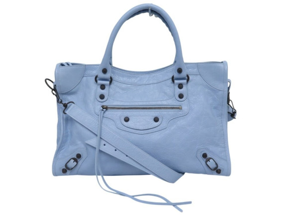 sac a main balenciaga le city 823058 cuir bleu
