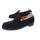 CHAUSSURES JM WESTON MOCASSINS 180 8.5E 42.5 LARGE DAIM NOIR LOAFERS SHOES 780€