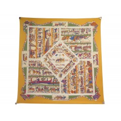 FOULARD HERMES A LA GLOIRE DE GUILLAUME DUBIGEON CARRE 90 SOIE ORANGE SCARF 530€