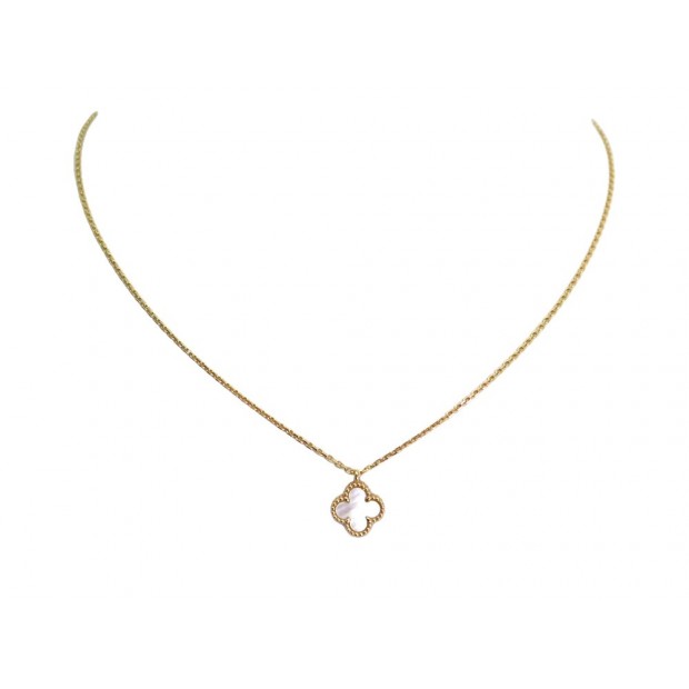 NEUF COLLIER VAN CLEEF & ARPELS SWEET ALHAMBRA VCARF69100 OR 18K NECKLACE 1770€