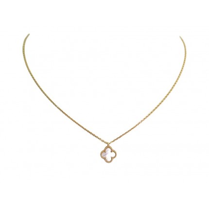 NEUF COLLIER VAN CLEEF & ARPELS SWEET ALHAMBRA VCARF69100 OR 18K NECKLACE 1770€