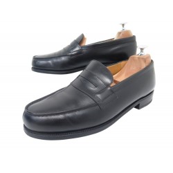 CHAUSSURES JM WESTON MOCASSINS 180 8.5E 42.5 LARGE CUIR NOIR LOAFERS SHOES 780€